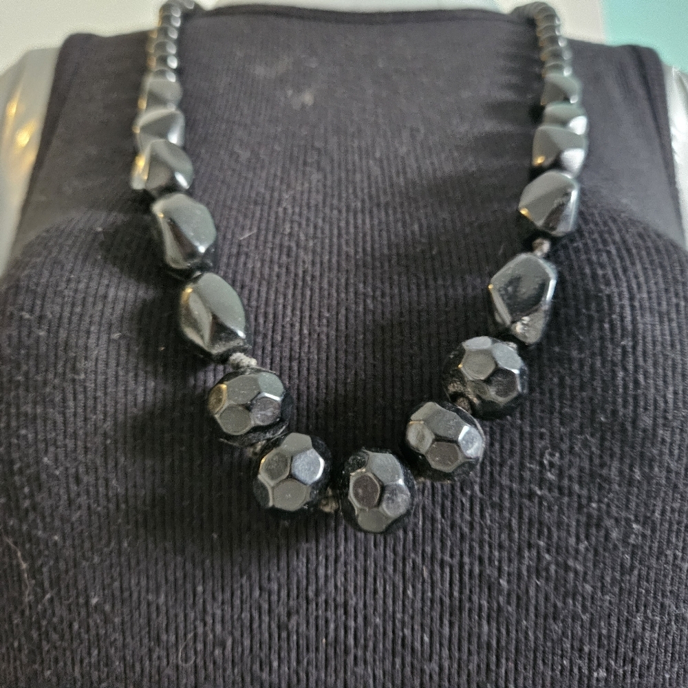 Chunky black statement necklace